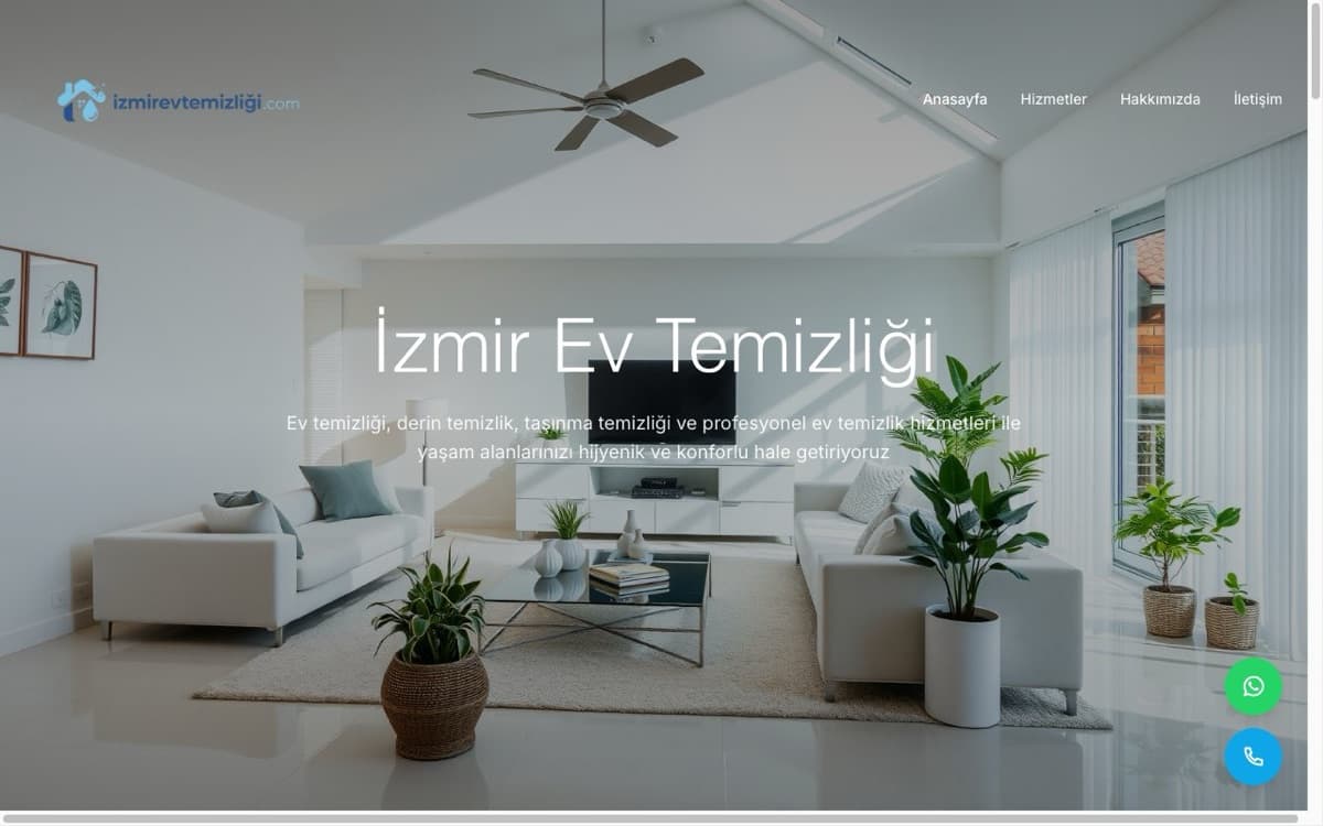 İzmir Ev Temizliği web sitesi ekran görüntüsü