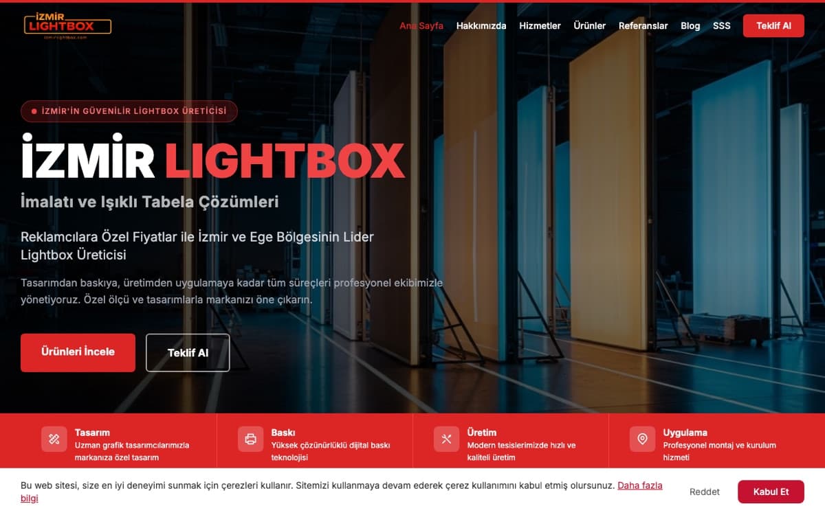 İzmir Lightbox web sitesi ekran görüntüsü