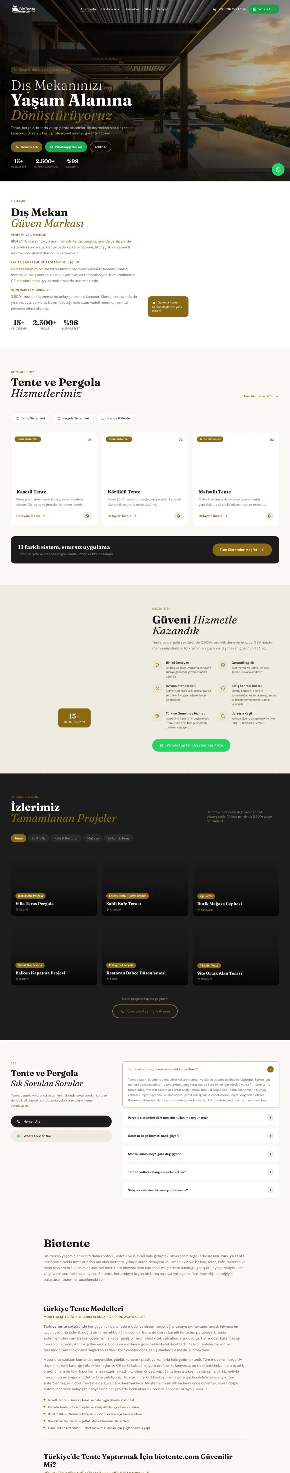 Biotente tam sayfa görünümü