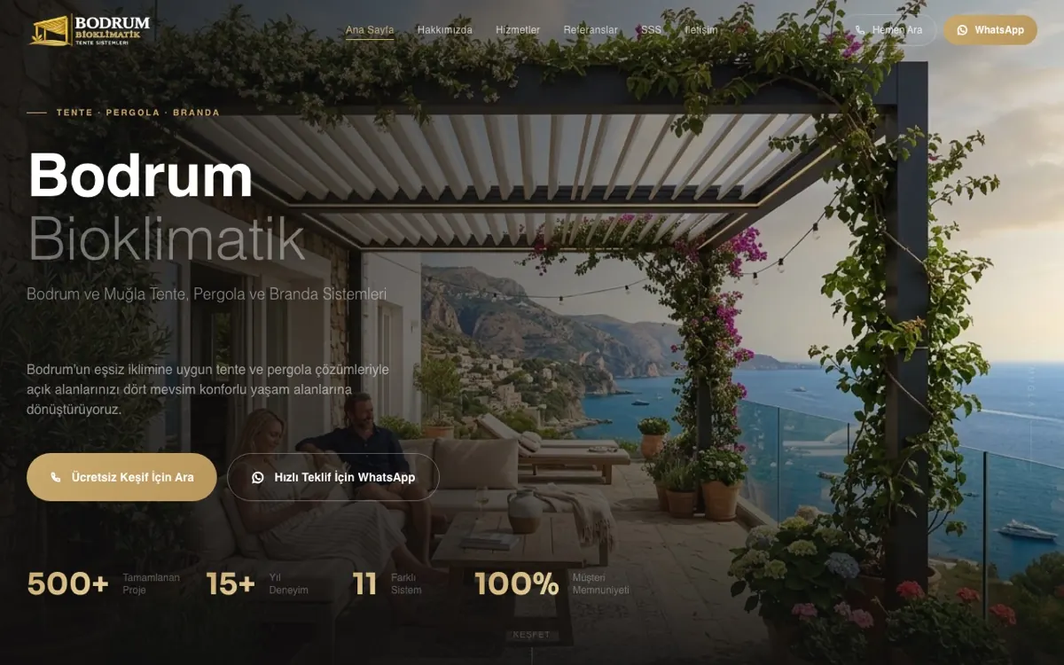 Bodrum Bioklimatik web sitesi ekran görüntüsü