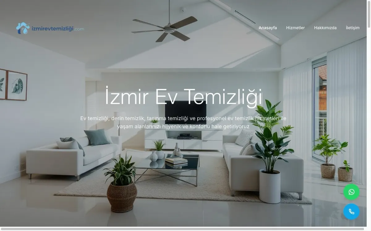 İzmir Ev Temizliği web sitesi ekran görüntüsü