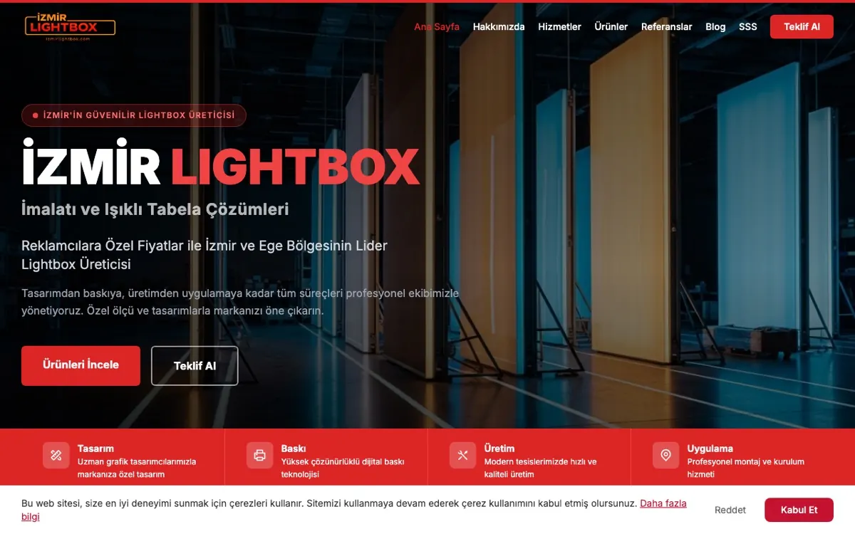 İzmir Lightbox web sitesi ekran görüntüsü