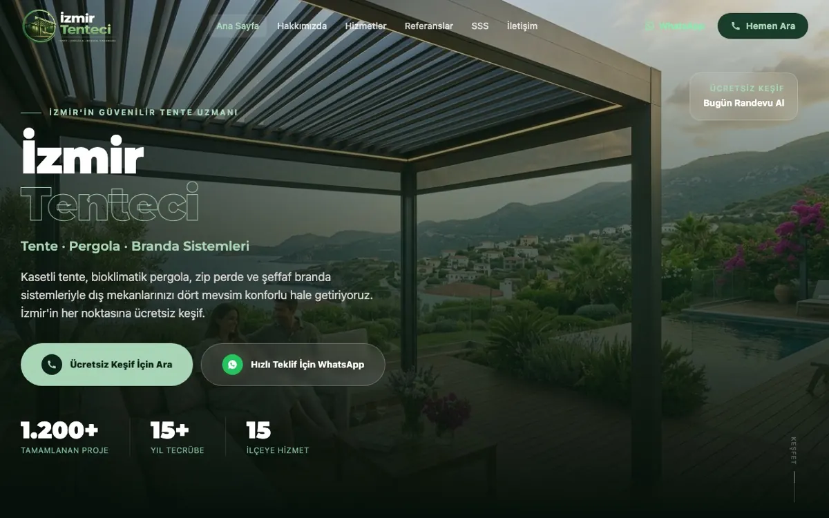 İzmir Tenteci web sitesi ekran görüntüsü