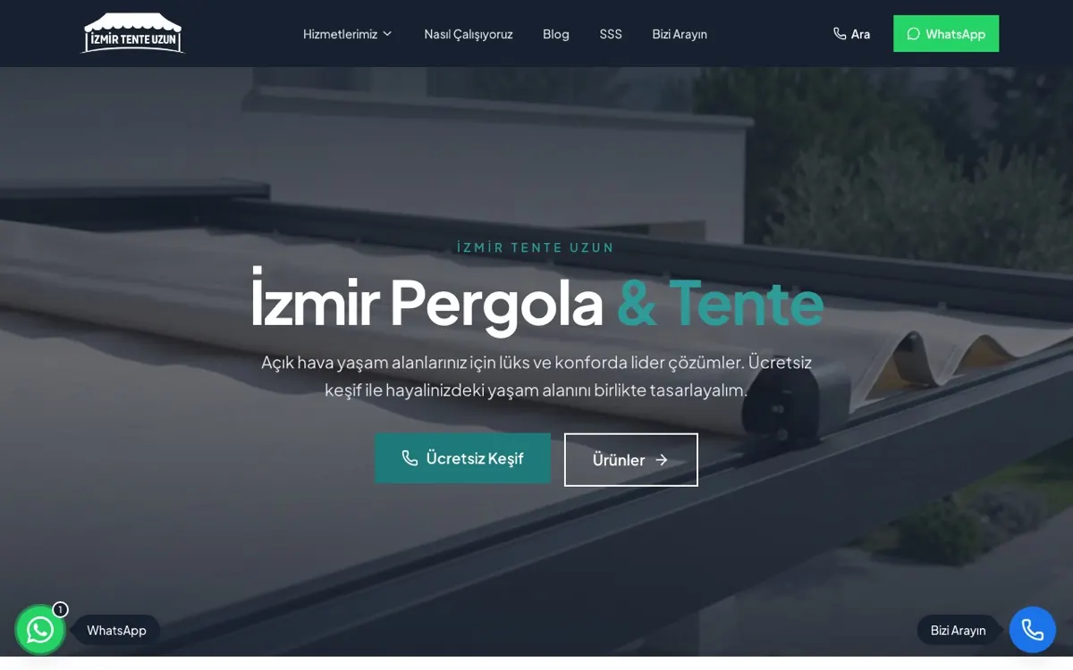 İzmir Tente Uzun web sitesi ekran görüntüsü