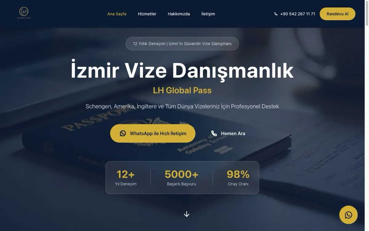 LH Global Pass web sitesi ekran görüntüsü