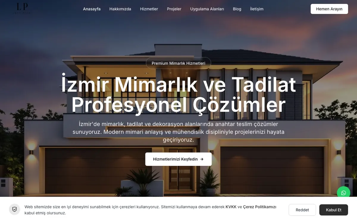 Loft Pier Yapı web sitesi ekran görüntüsü