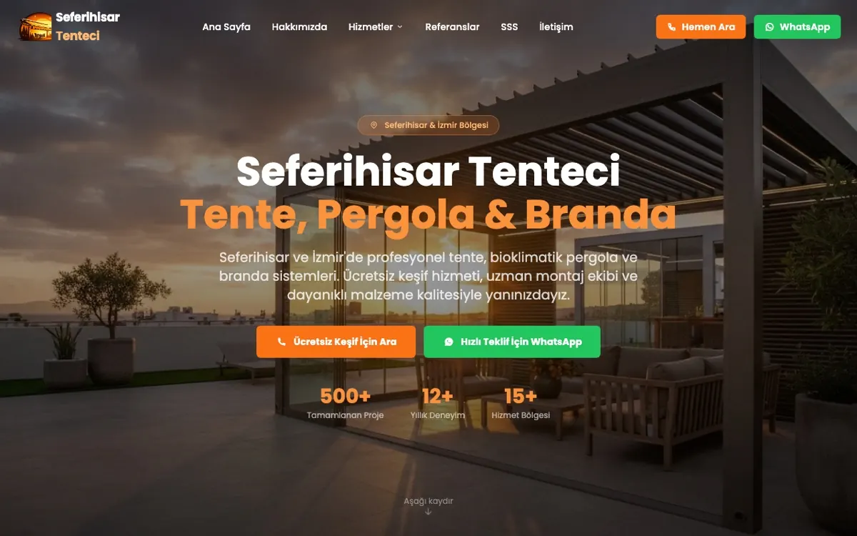 Seferihisar Tenteci web sitesi ekran görüntüsü