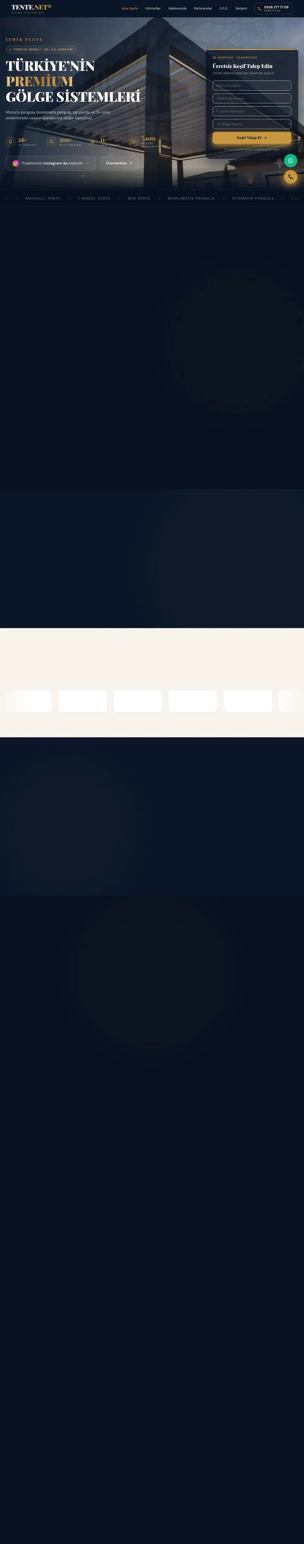 Tente.net tam sayfa görünümü