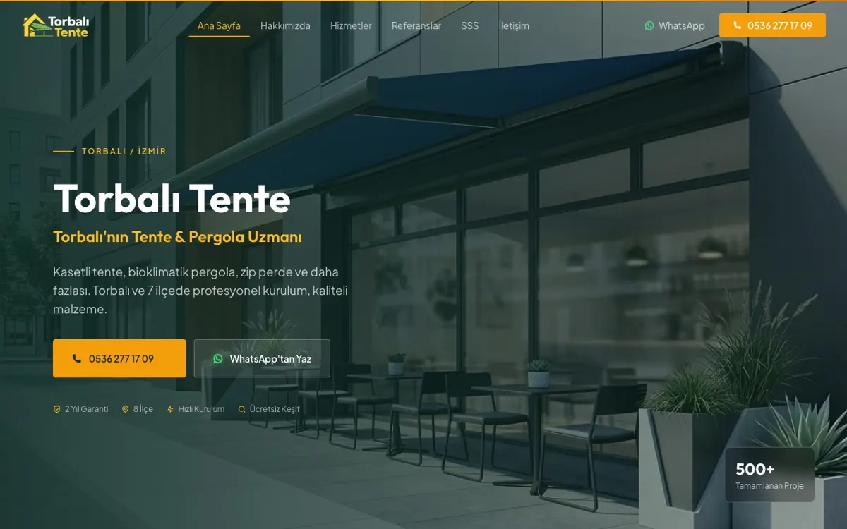 Torbalı Tente web sitesi ekran görüntüsü